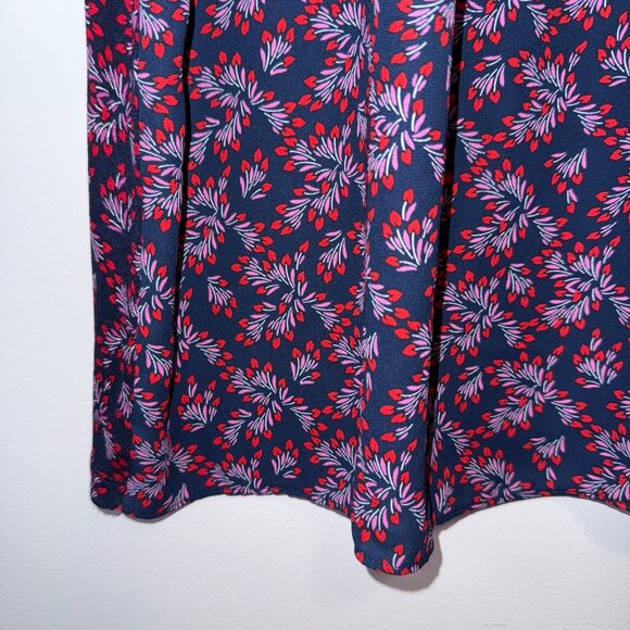 LOFT Petites Floral Print Button Front Ruffled Sleeve Blouse L - Picture 5 of 7